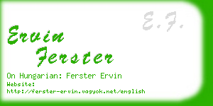 ervin ferster business card